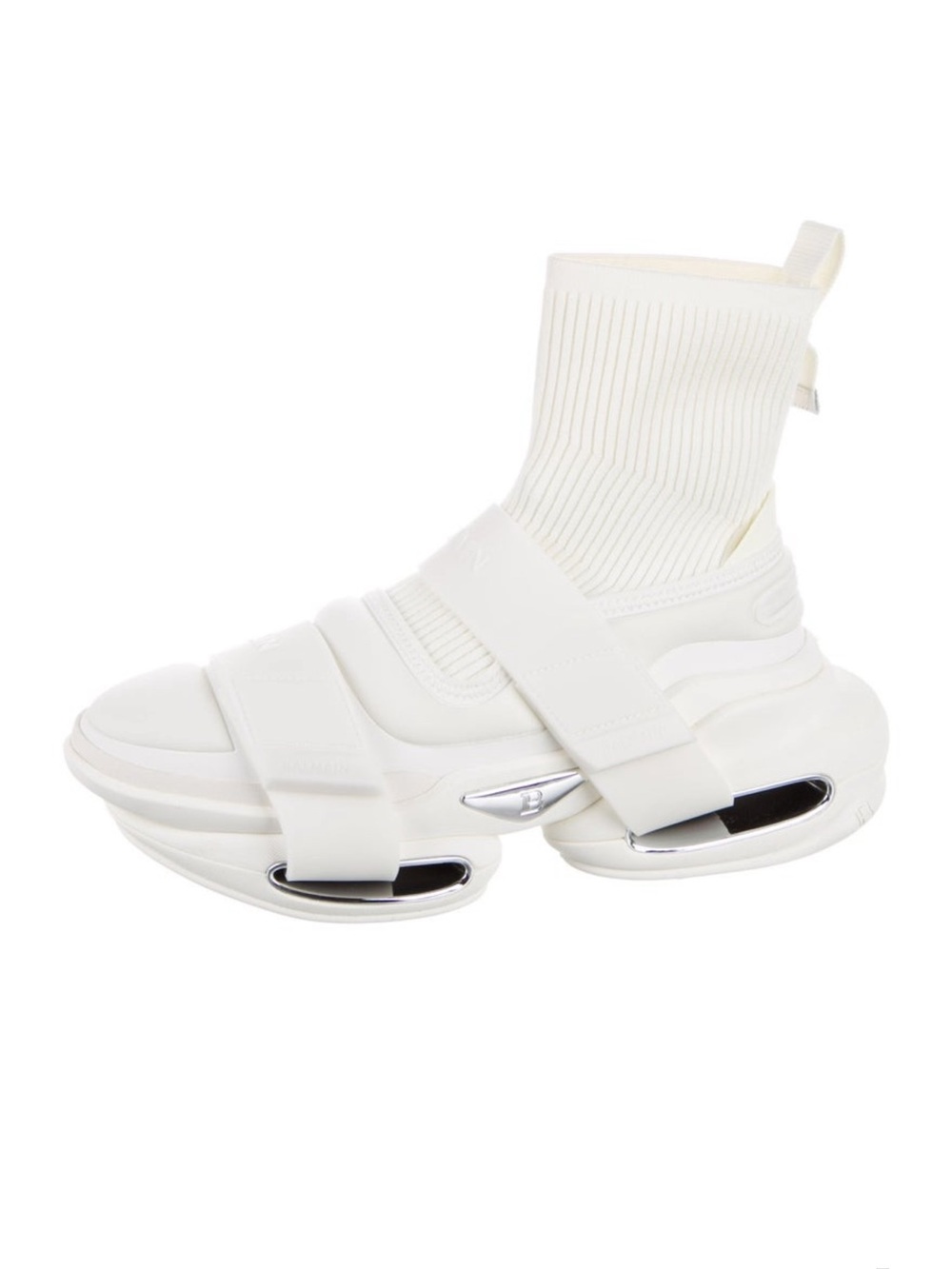 White High-Top Sock Sneaker Balmain
